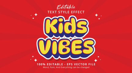 Kids Vibes Editable Text Effect, 3d colorful cartoon style