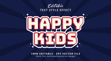 Happy Kids Editable Text Effect, 3d cartoon style