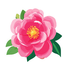 Fototapeta premium illustration of pink peony