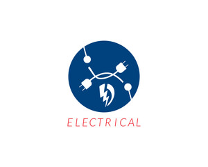 Electric plug with energy icon symbol, Hybrid vehicles charging point logotype, Eco friendly vehicle concept, Vector illustration.
