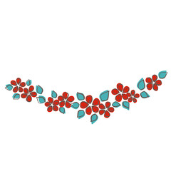 Flower and leaves border illustration for decoration on garden , nature, spring seasonal and Easter festival.