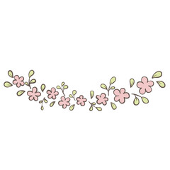 Flower and leaves border illustration for decoration on garden , nature, spring seaonal and Easter festival.