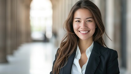 Obraz premium Smiling 25 years old lawyer, headshot portrait