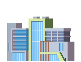 Flat Building Illustration