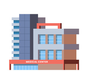 Medical Center Flat Building Illustration