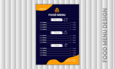 Unique and attractive food menu design