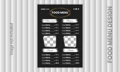 Luxury and attractive food menu design template