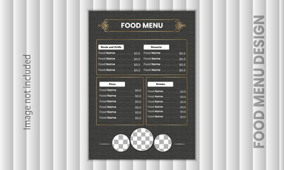 Unique and simple restaurant menu design template