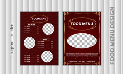 Unique and luxury restaurant menu design template
