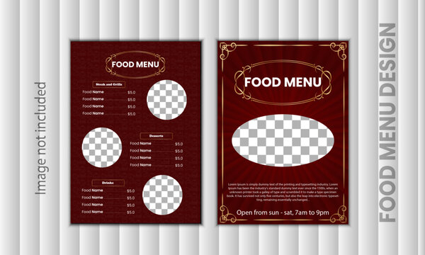 Unique and luxury restaurant menu design template