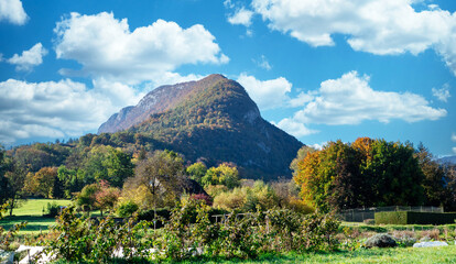 View of the Taillefer mountain in Haute Savoie, France