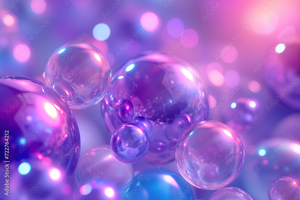 Poster abstract background with colorful iridescent balls. background image. created with generative ai tec