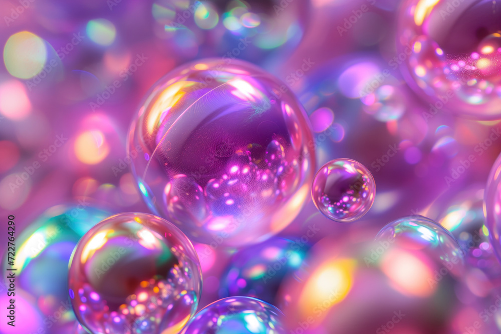 Poster abstract background with colorful iridescent balls. background image. created with generative ai tec