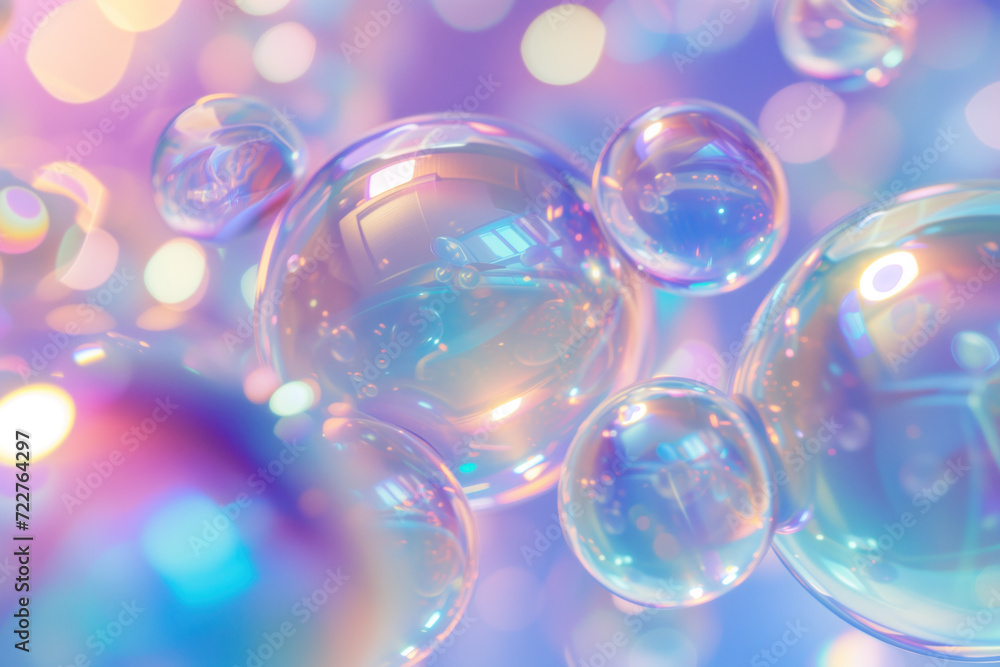 Poster abstract background with colorful iridescent balls. background image. created with generative ai tec