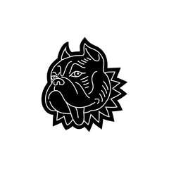 Dog, bulldog, line vector symbol design  illustration