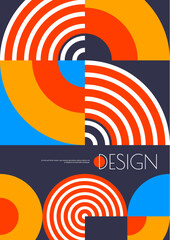 Modern business poster with abstract geometric pattern. Vector cover template merging bright colors, dynamic elements with sleek shapes. Visual minimal design, conveying innovation and professionalism - 722764894