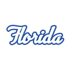 Florida text effect vector. Editable college t-shirt design printable text effect vector. 3d text effect vector.