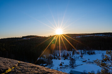 Standing on Skale klint looking at sunset