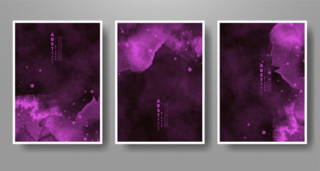 Set of creative hand painted abstract watercolor background. Design for your cover, date, postcard, banner, logo.