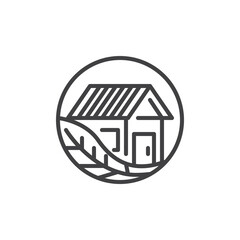 Sustainable home line icon