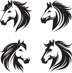 Vector silhouette of a hourse's head
