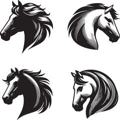 Vector silhouette of a hourse's head
