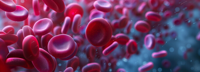 Red Blood Cells (Erythrocytes) - Oxygen and carbon dioxide transport - obrazy, fototapety, plakaty