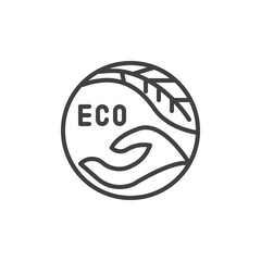 Eco friendly label line icon