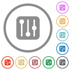 Fototapeta premium Equalizer solid flat icons with outlines