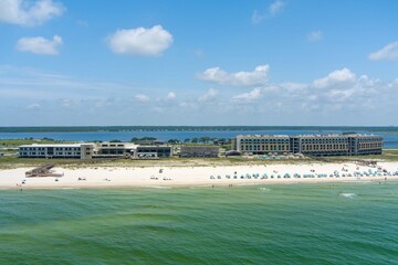 Aerial view of the beach at Gulf Shores, Alabama