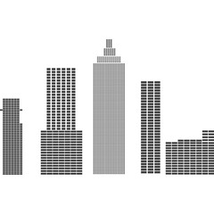 Fototapeta premium Vector city skyscraper house silhouette black icon
