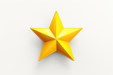 3D yellow star icon isolated on clean studio background
