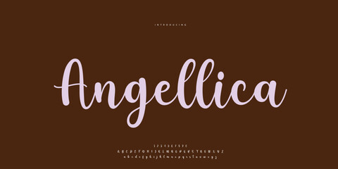 Abstract Fashion font alphabet. Minimal modern urban fonts for logo, brand etc. Typography Calligraphy typeface uppercase lowercase and number. vector illustration
