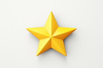 3D yellow star icon isolated on clean studio background