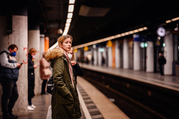 Vigilant Commuter Awaiting Train