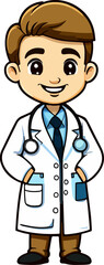 doctor in uniform cartoon character illustration