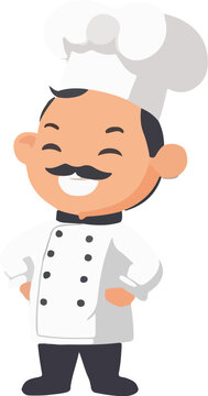 cute chef flat vector iillustration