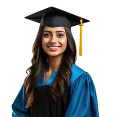 Indian student exploring career options happily blue on transparency background PNG