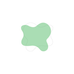 set of green blobs with outline abstract