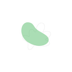 set of green blobs with outline abstract