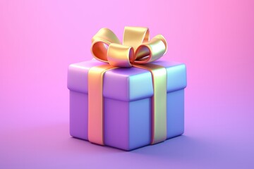 Little gift 3D render icon isolated on clean studio background