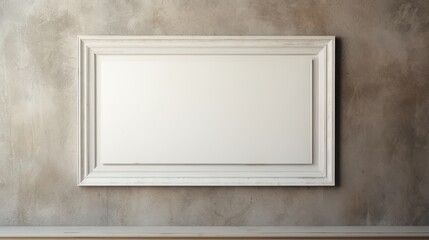 Empty picture frame on wall, one white inside painting frame mockup 