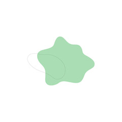 set of green blobs with outline abstract