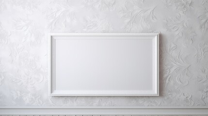 Empty picture frame on wall, one white inside painting frame mockup 