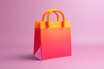 Shopping bag 3D render icon isolated on clean studio background