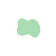 set of green blobs with outline abstract