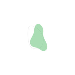 set of green blobs with outline abstract