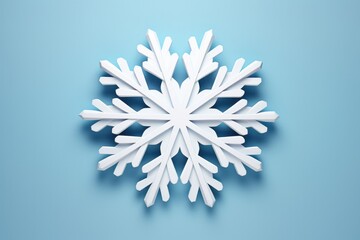 Snowflake 3D render image isolated on clean studio background