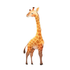 Fototapeta premium little cute giraffe in cartoon style. isolated element