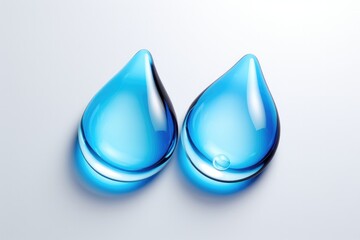 Water drops 3D render image isolated on clean studio background